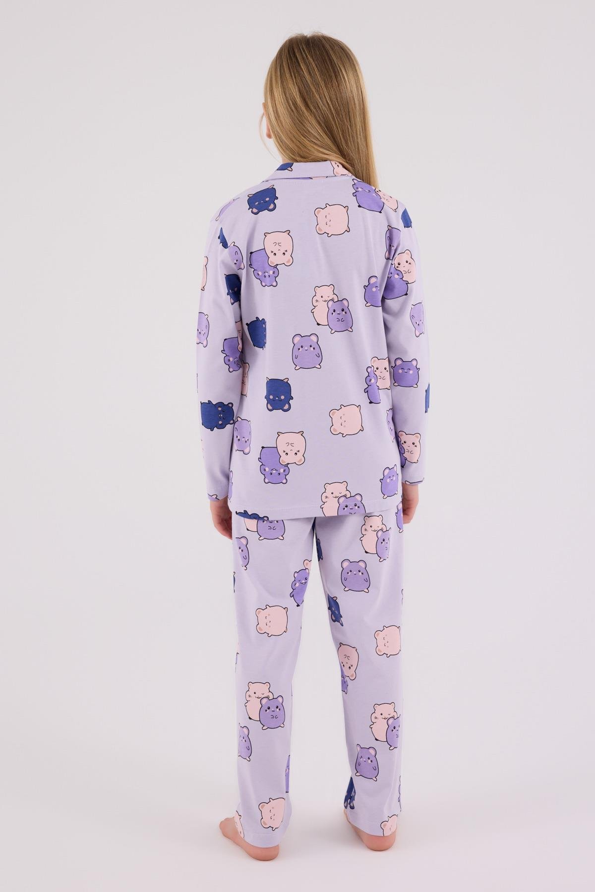 RolyPoly Kız Çocuk Gömlek Pijama Lila