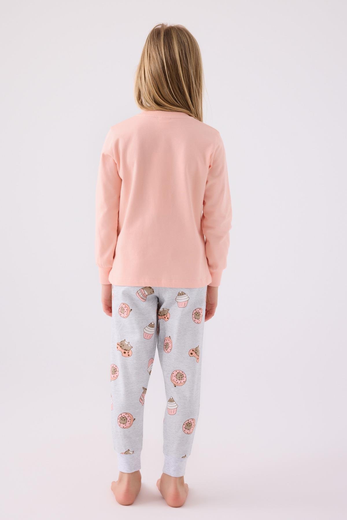 RolyPoly Kız Çocuk Uzun Kol Pijama Takım A.Somon