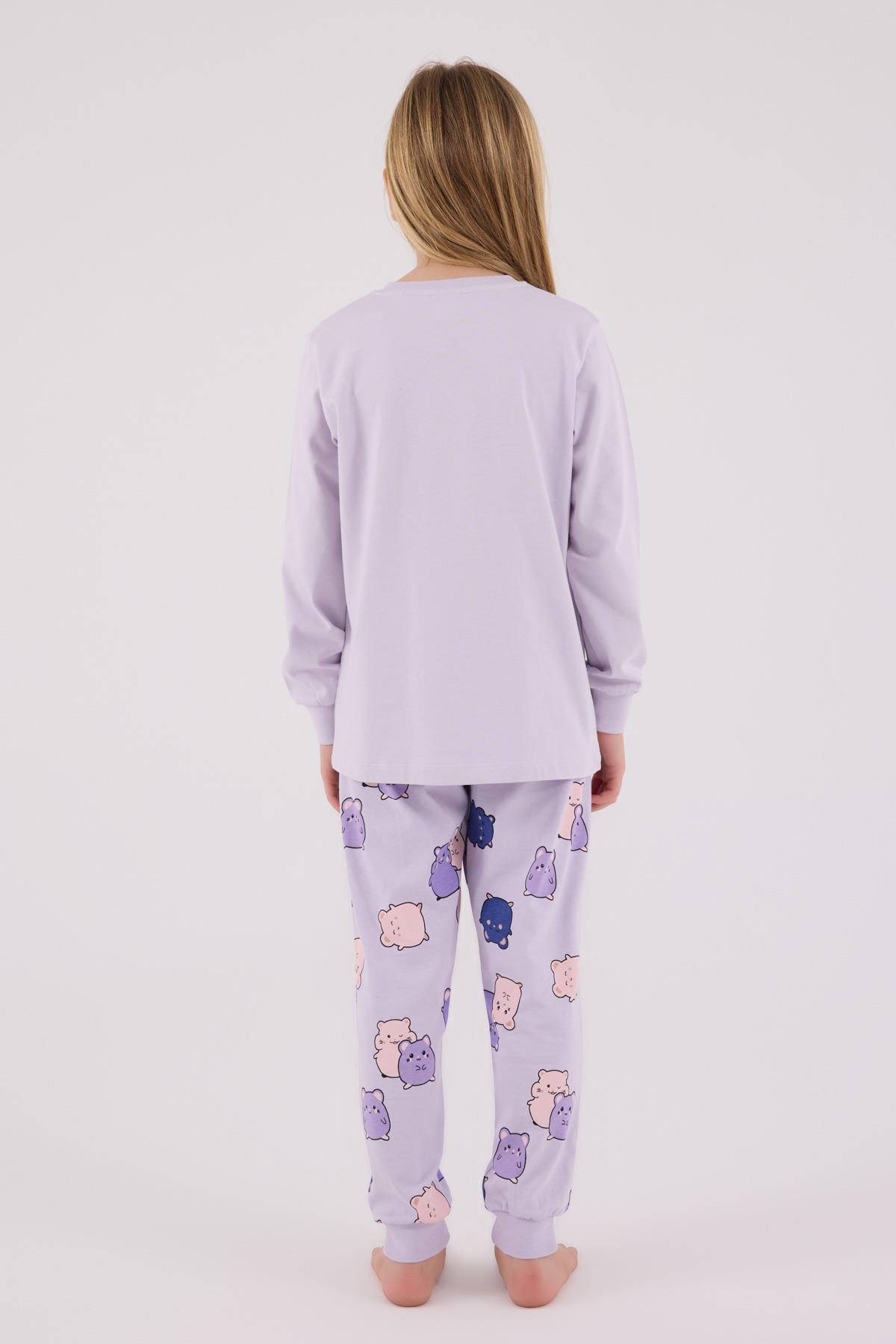 RolyPoly Kız Çocuk Uzun Kol Pijama Takım Lila