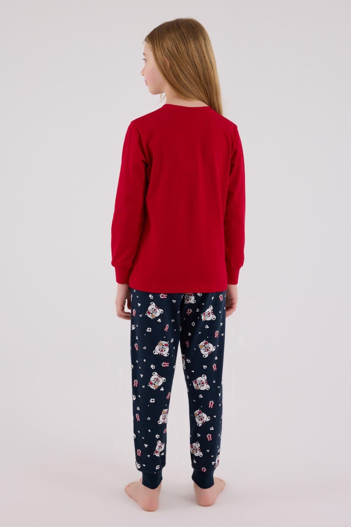 RolyPoly Kız Çocuk Uzun Kol Pijama Takım Kırmızı