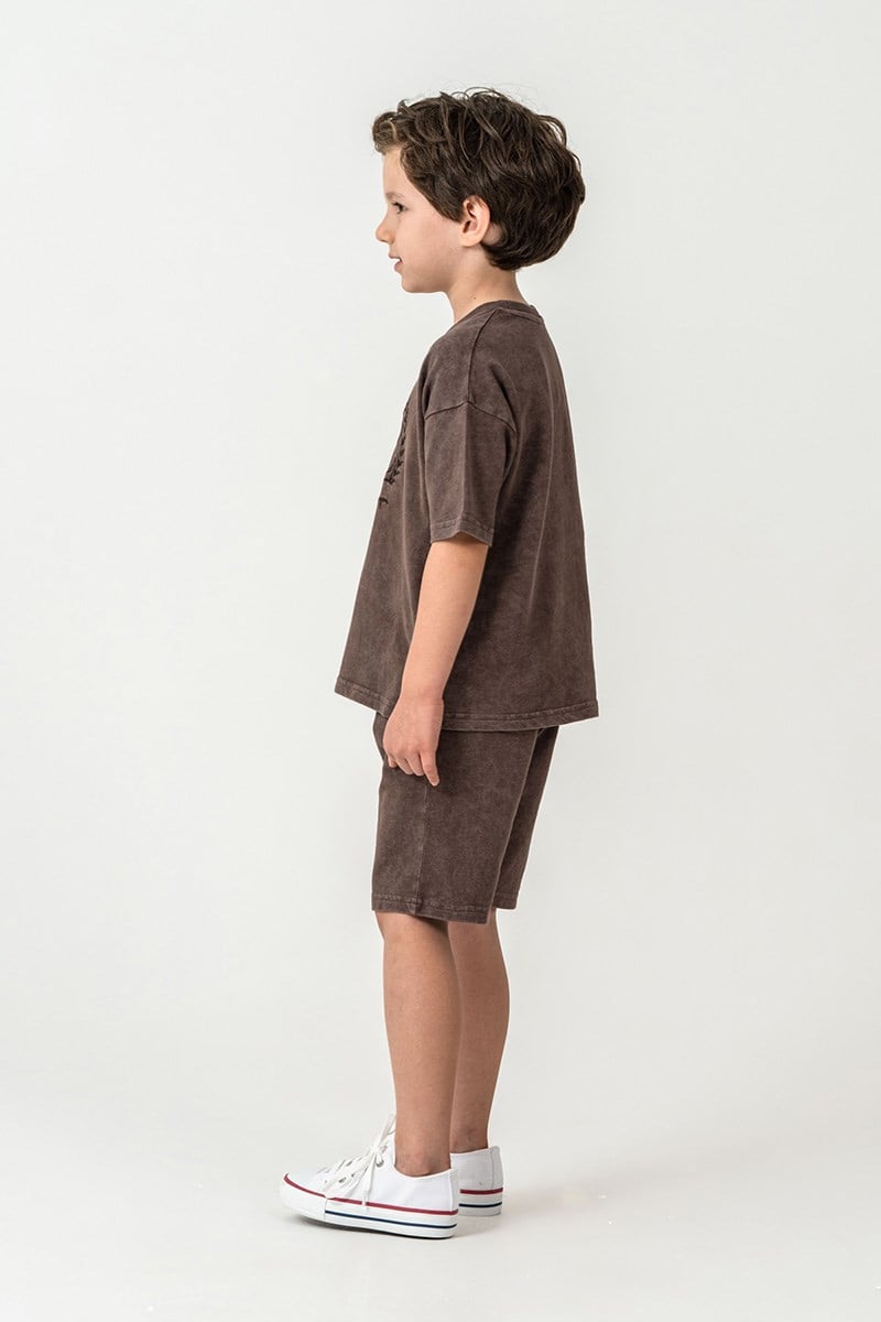 U.S. Polo Assn Erkek Çocuk Bermuda 2'li Takım Çikolata