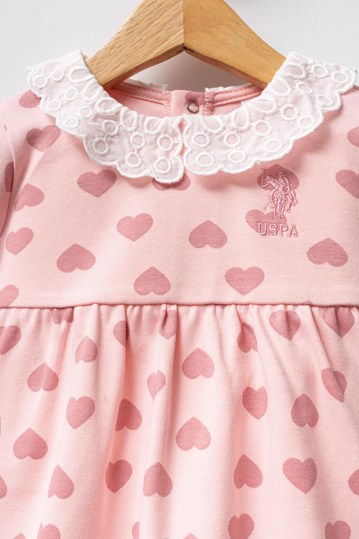 U.S. Polo Assn Kız Bebek USB2713 Elbise Açık Pembe