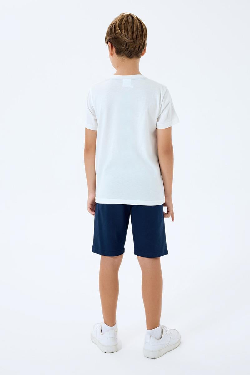 U.S. Polo Assn Erkek Çocuk  2 li Bermuda T-şhirt Takım Beyaz