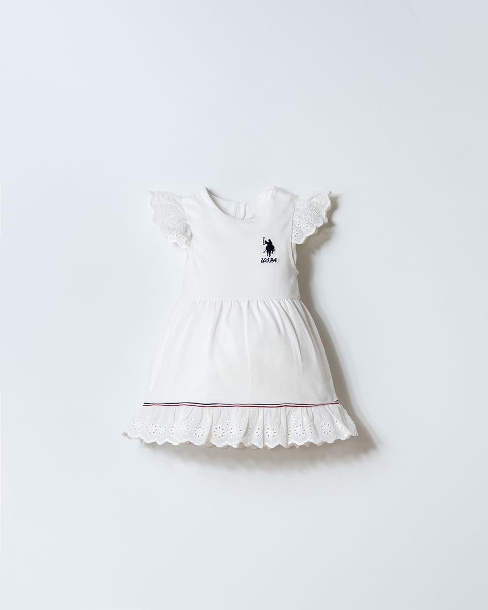 U.S. Polo Assn Kız Bebek Elbise Beyaz