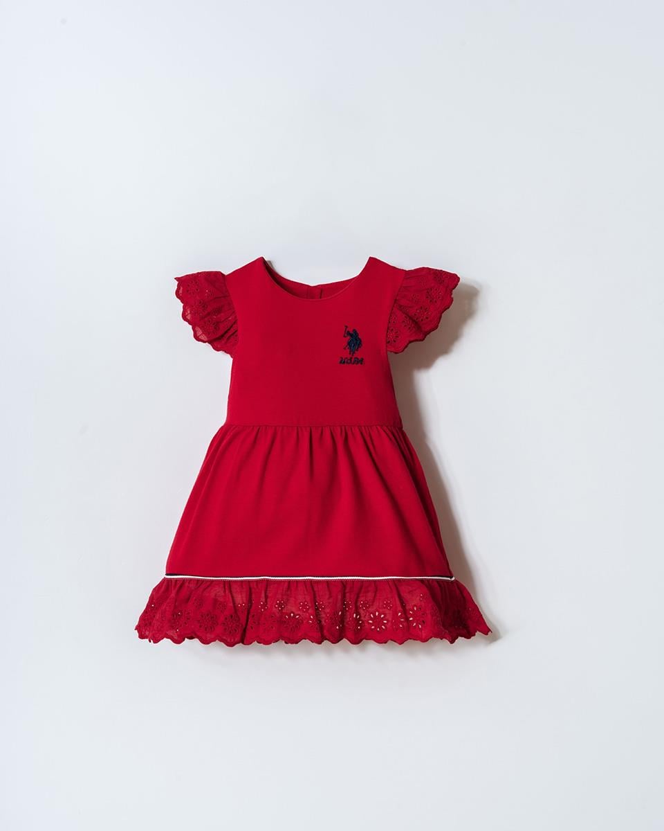 U.S. Polo Assn Kız Bebek Elbise Kırmızı