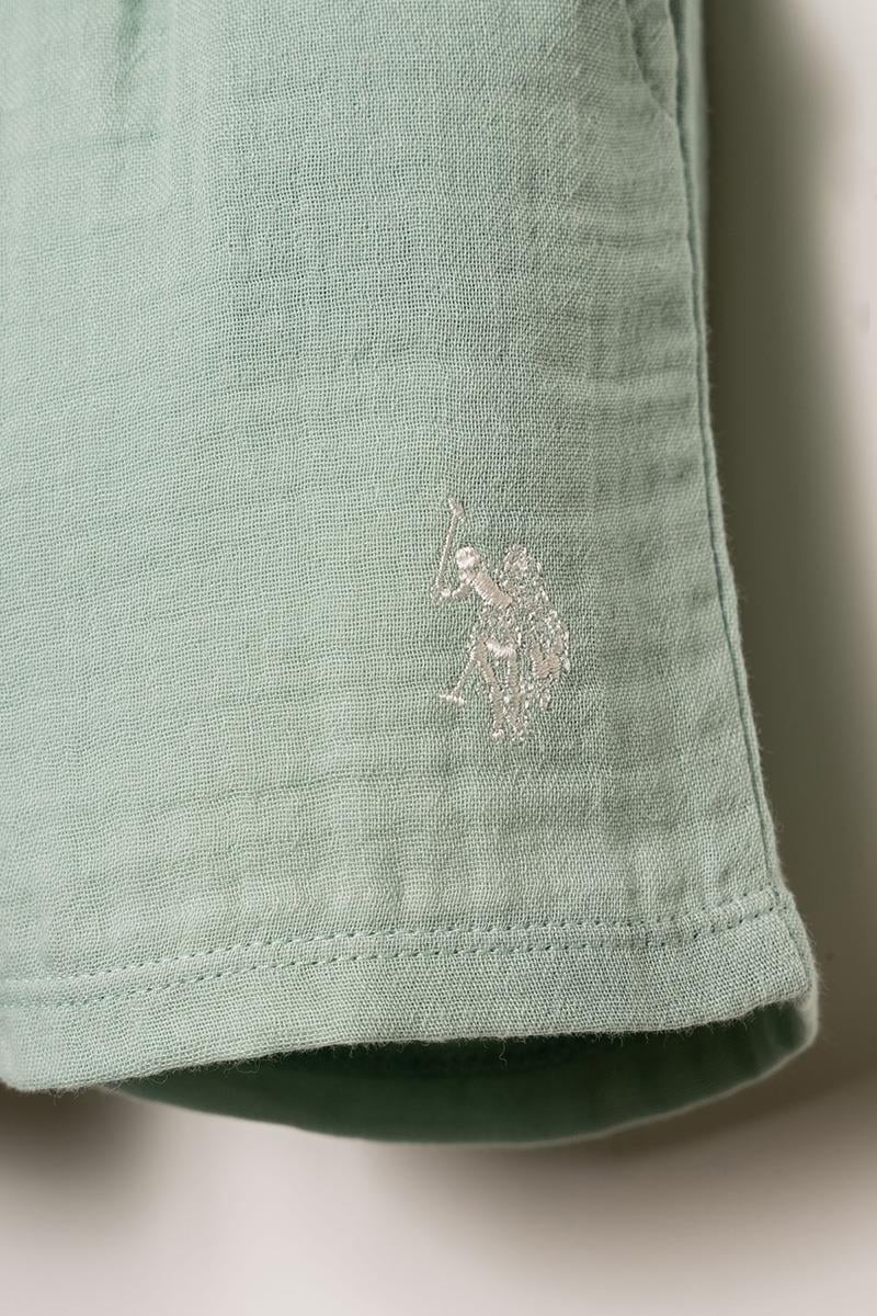 U.S. Polo Assn Erkek Bebek  2 li Şort T-şhirt Takım Beyaz - Mint