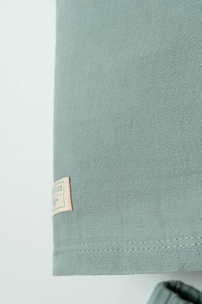 U.S. Polo Assn Erkek Bebek  2 li Şort Gömlek Takım Mint