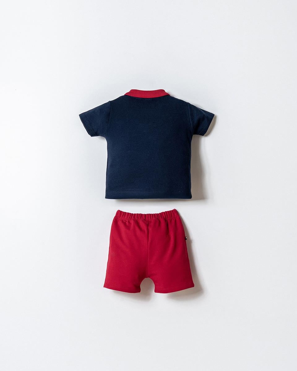 U.S. Polo Assn Erkek Bebek  2 li Şort T-şhirt Takım Lacivert
