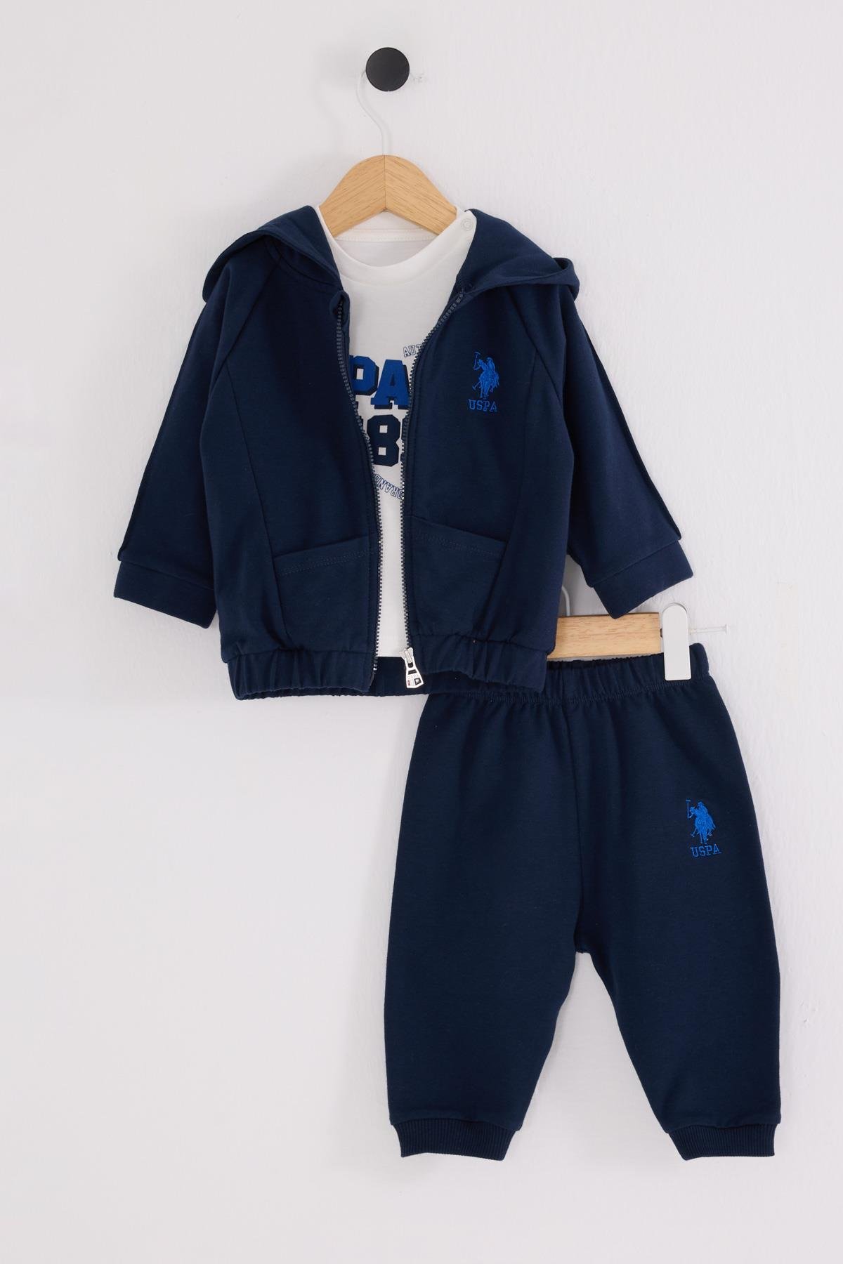 U.S. Polo Assn Erkek Bebek 3'lü Takım Lacivert