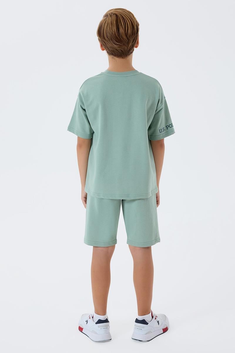 U.S. Polo Assn Erkek Çocuk  2 li Bermuda T-şhirt Takım Yeşil