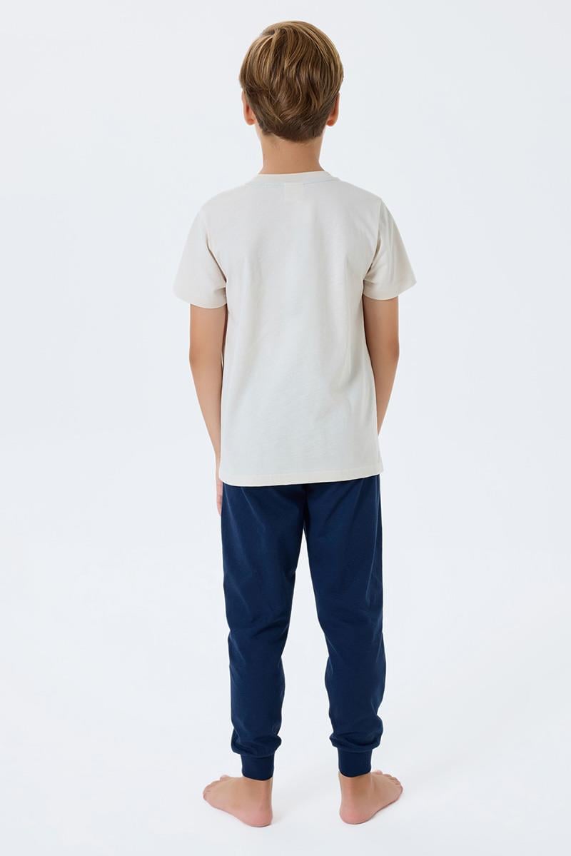 U.S. Polo Assn Erkek Çocuk  Kısa Kollu Pijama Takım Beyaz