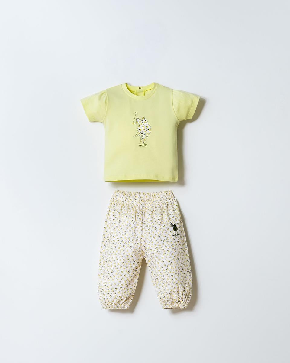 U.S. Polo Assn Erkek Bebek  2 li  T-şhirt Takım Sarı