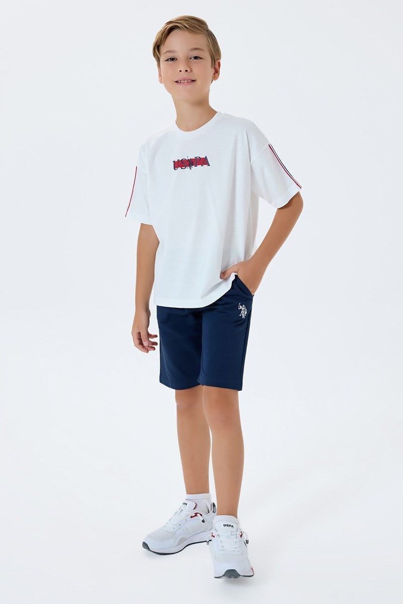 U.S. Polo Assn Erkek Çocuk Bermuda  2'li Takım Beyaz
