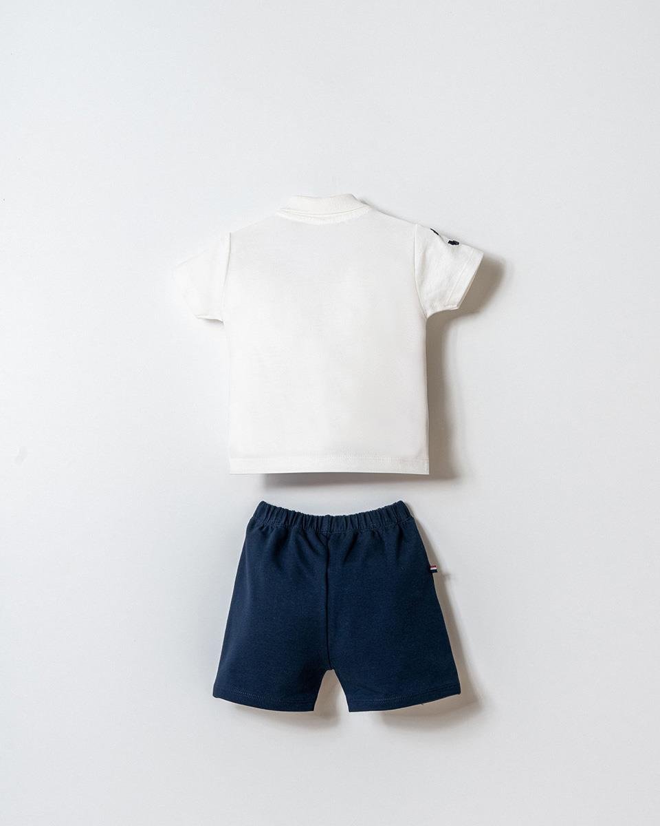 U.S. Polo Assn Erkek Bebek  2 li Şort T-şhirt Takım Beyaz