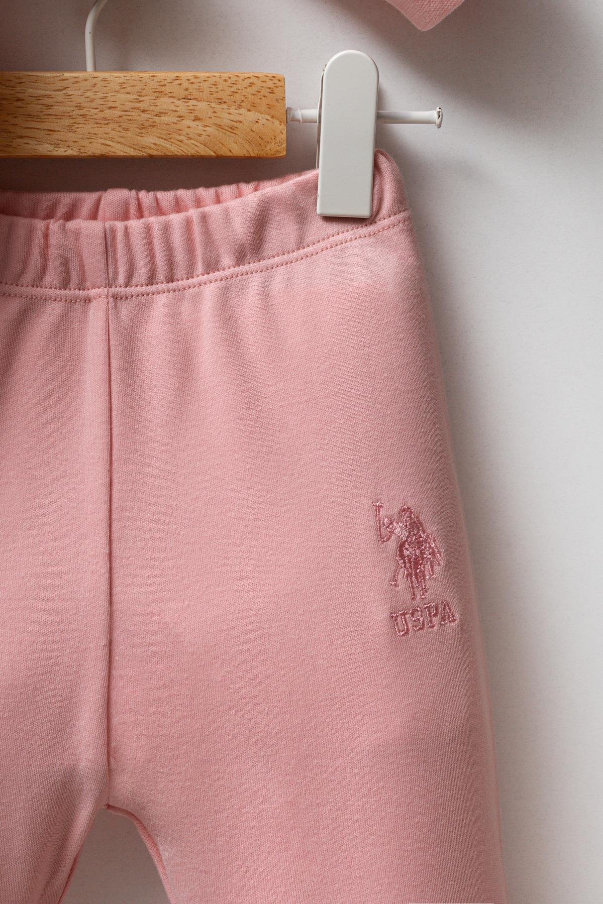 U.S. Polo Assn Kız Bebek 3'lü Takım Açık Pembe