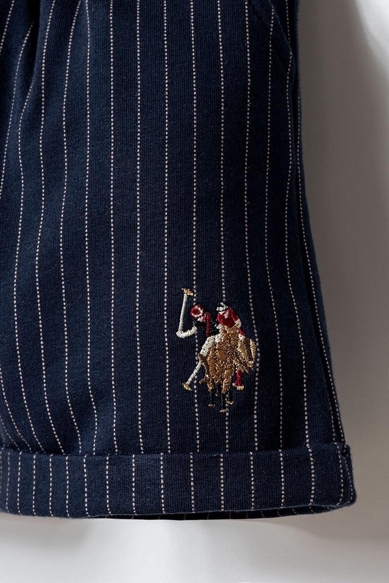 U.S. Polo Assn Erkek Bebek  2 li Şort T-şhirt Takım Bej