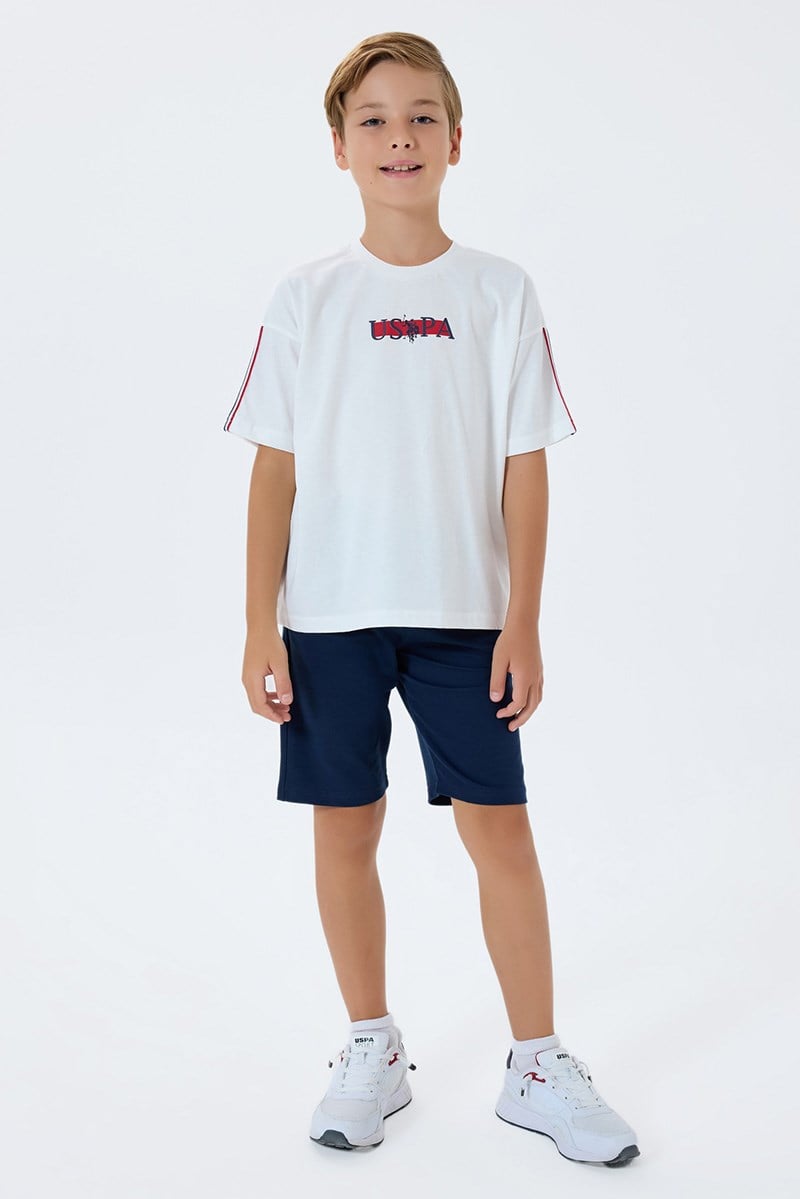 U.S. Polo Assn Erkek Çocuk Bermuda  2'li Takım Beyaz