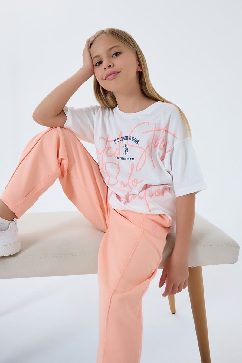 U.S. Polo Assn Kız Çocuk  2'li Takım Somon