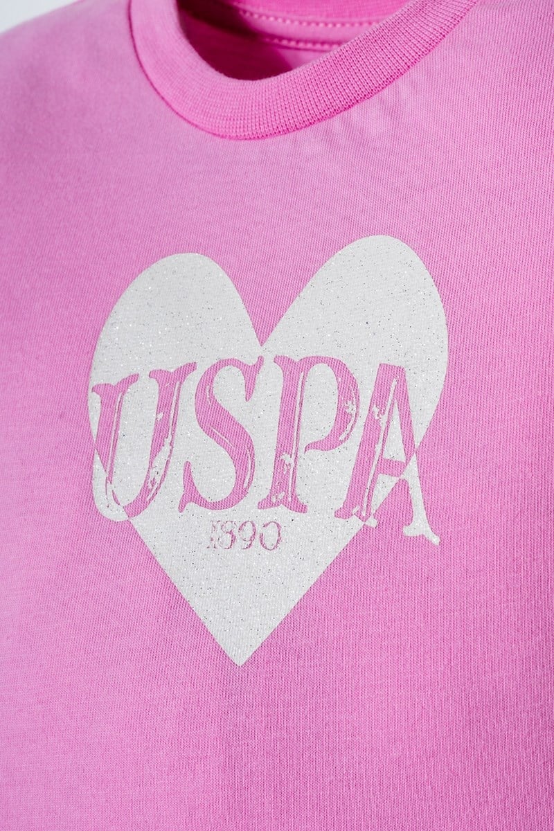 U.S. Polo Assn Kız Bebek 2'li Şort T-şhirt Takım Pembe