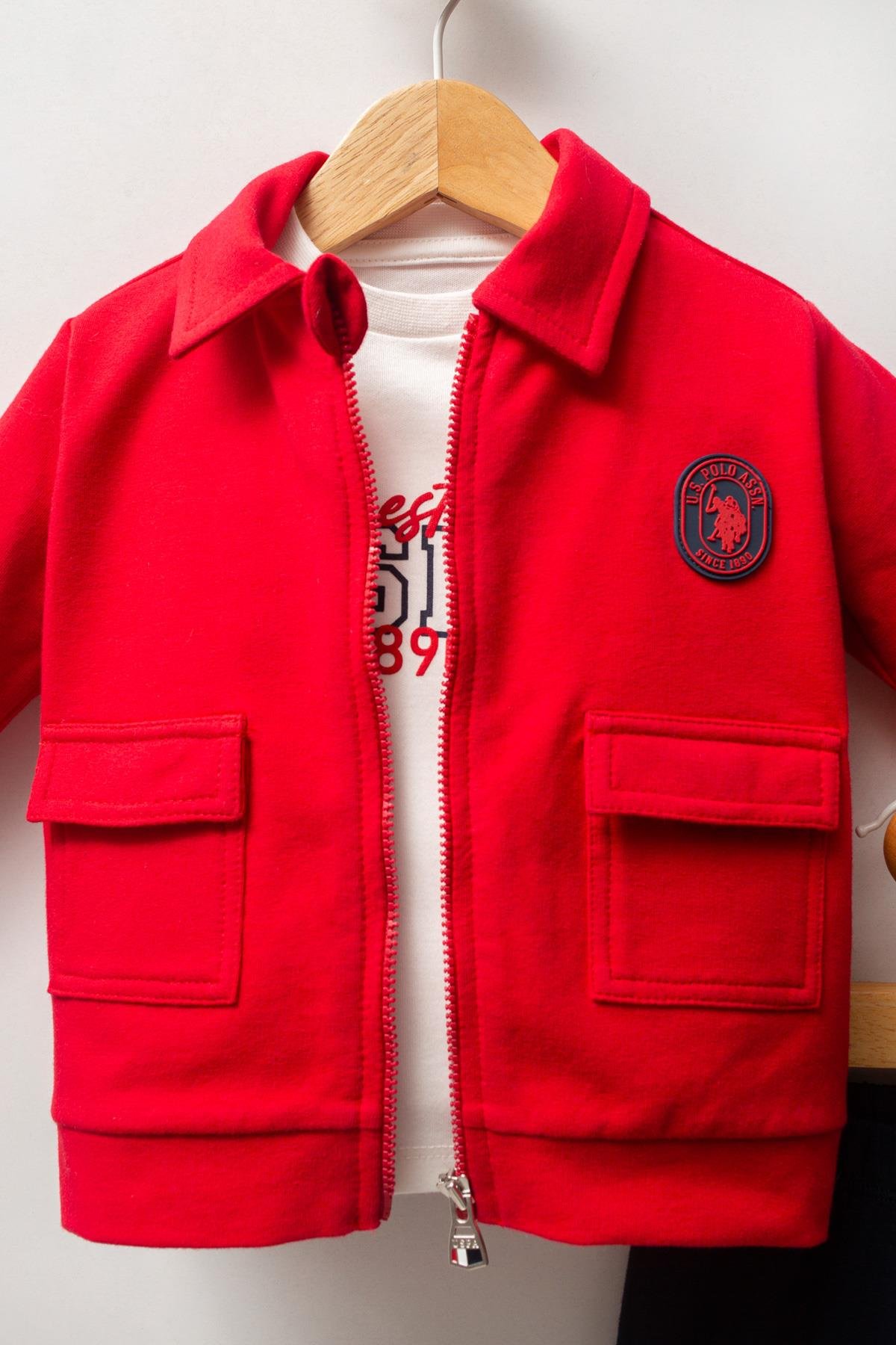 U.S. Polo Assn Erkek Bebek 3'lü Takım Kırmızı