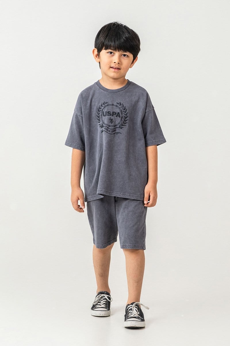 U.S. Polo Assn Erkek Çocuk Bermuda  2'li Takım Füme