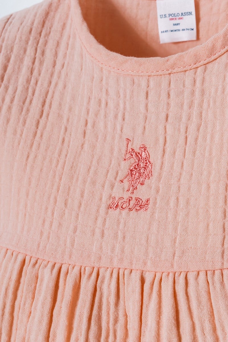 U.S. Polo Assn Kız Bebek  Elbise Pudra