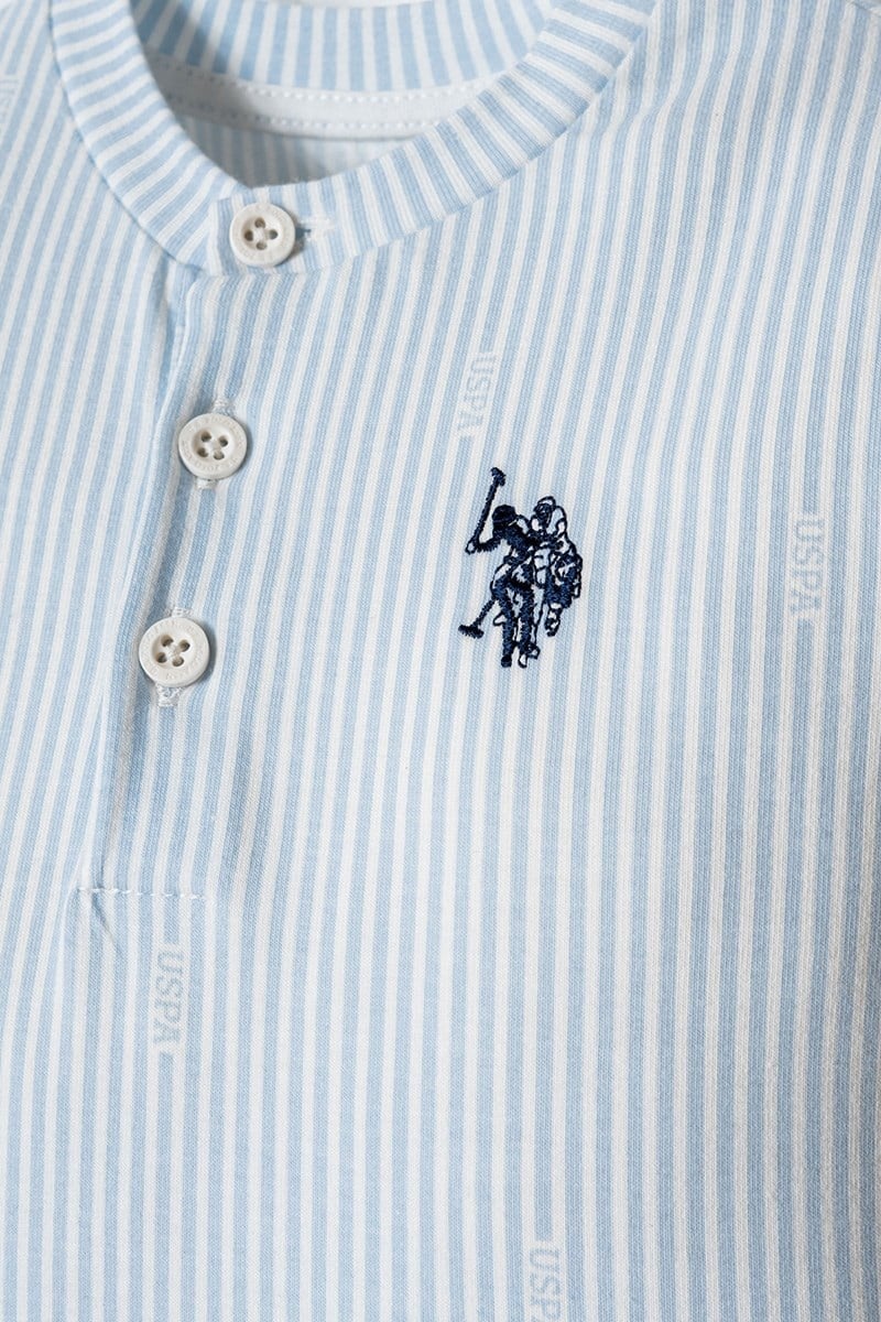 U.S. Polo Assn Erkek Bebek 2 li Şort T-şhirt Takım Mavi