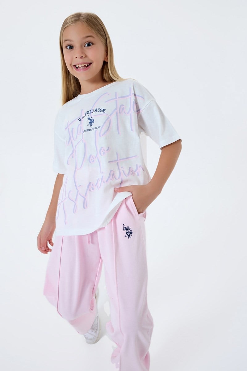 U.S. Polo Assn Kız Çocuk  2'li Takım Pembe