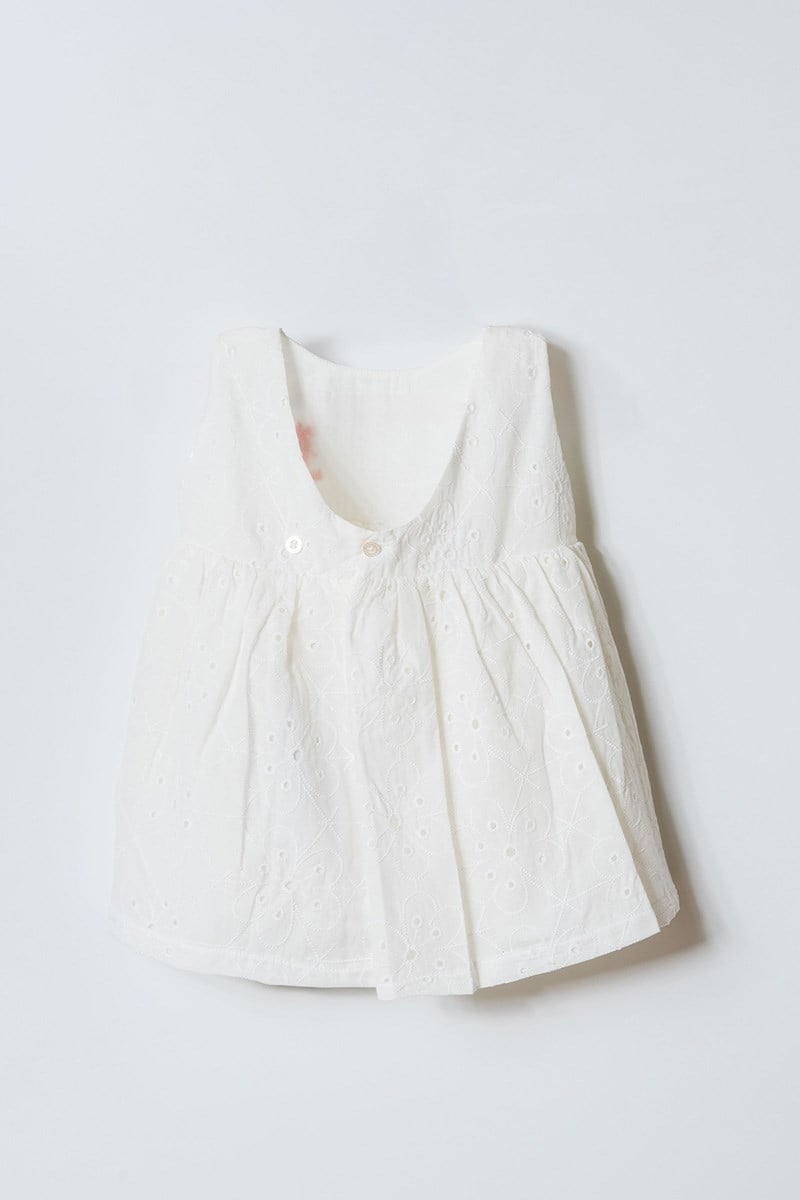 U.S. Polo Assn Kız Bebek Dantel Elbise Beyaz