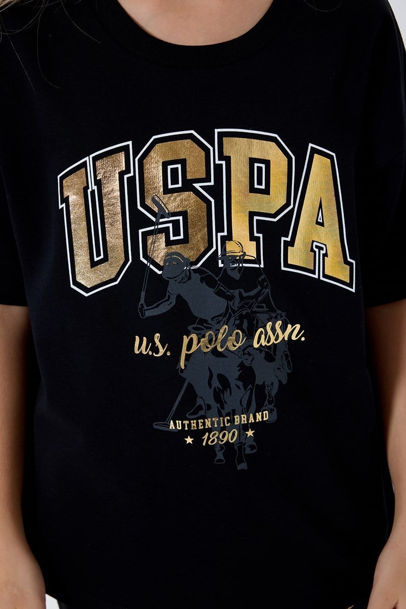 U.S. Polo Assn Kız Çocuk  2'li Takım Siyah