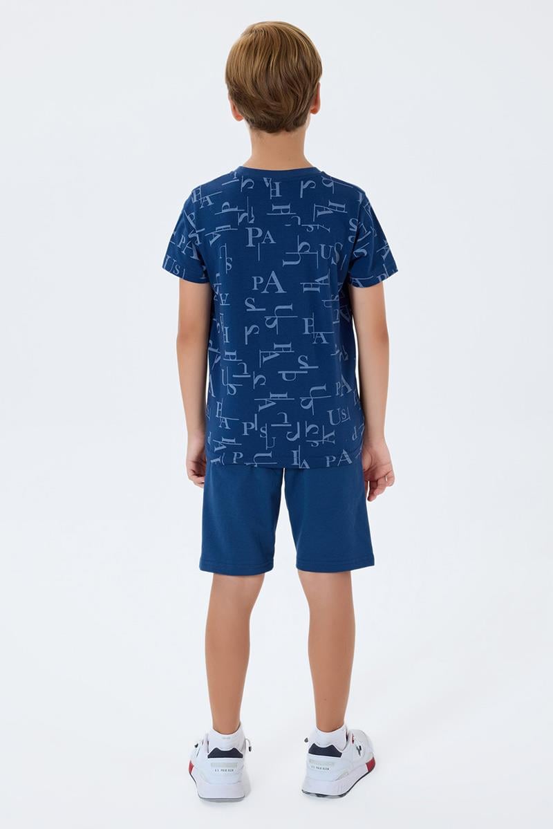 U.S. Polo Assn Erkek Çocuk  2 li Bermuda T-şhirt Takım Koyu İndigo