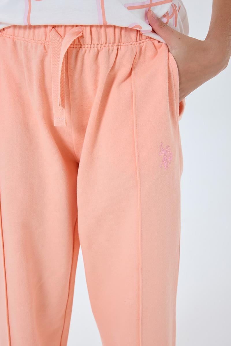 U.S. Polo Assn Kız Bebek  2 li Şort T-şhirt Takım Koyu Beyaz  - Somon