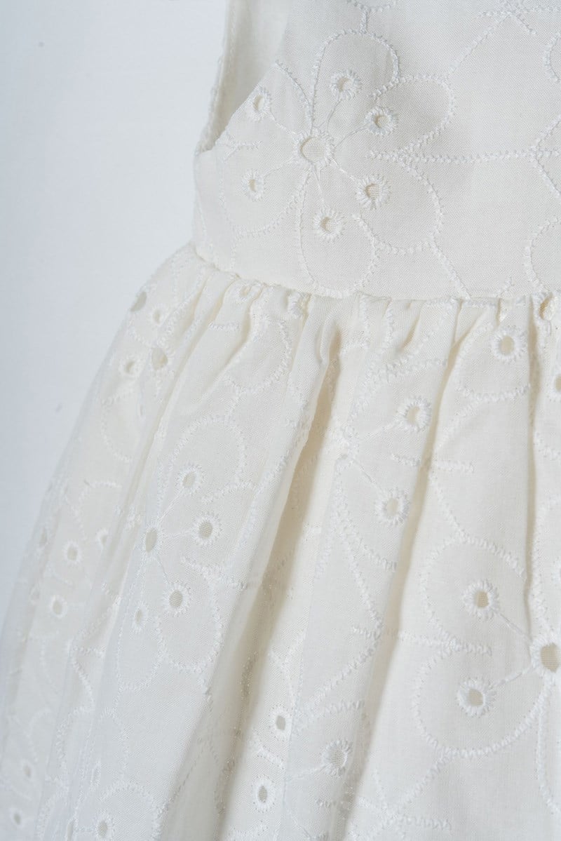 U.S. Polo Assn Kız Bebek Dantel Elbise Beyaz