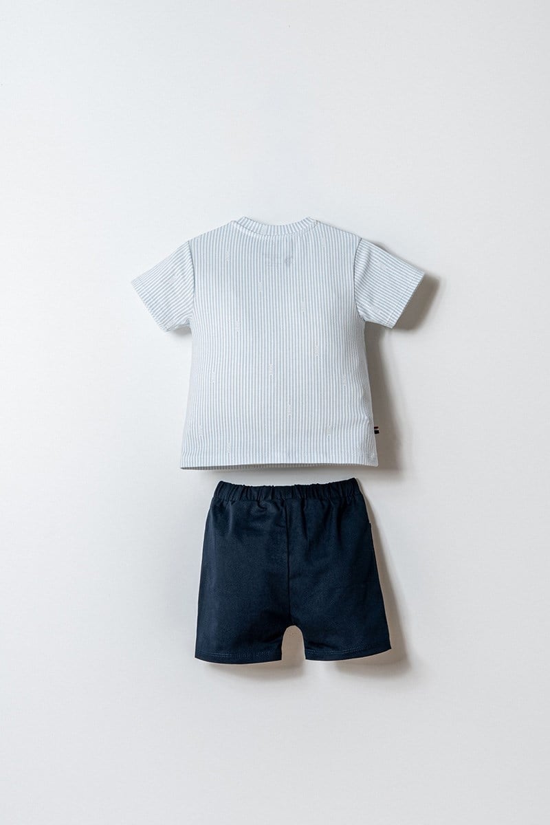 U.S. Polo Assn Erkek Bebek 2 li Şort T-şhirt Takım Mavi