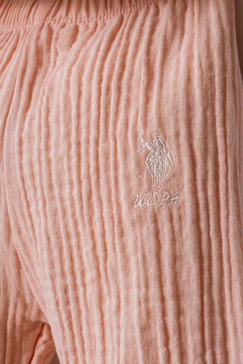 U.S. Polo Assn Kız Bebek  2'li Takım Pudra