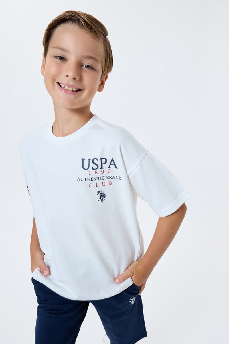 U.S. Polo Assn Erkek Çocuk Bermuda  2'li Takım Beyaz