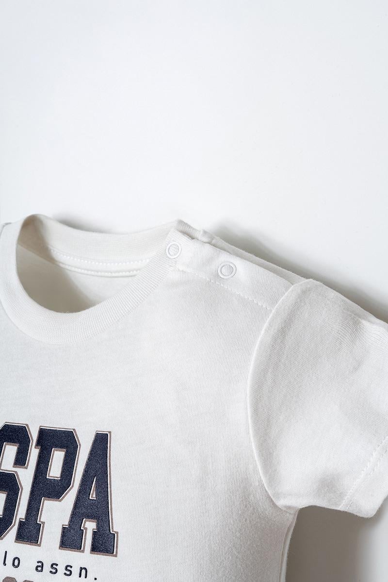 U.S. Polo Assn Erkek Bebek  2 li Şort T-şhirt Takım Beyaz