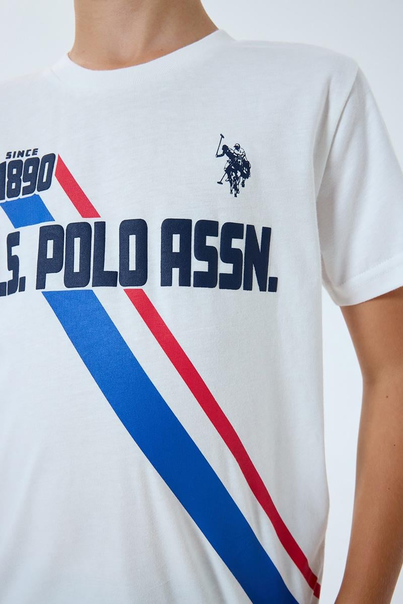 U.S. Polo Assn Erkek Çocuk  2 li Bermuda T-şhirt Takım Beyaz