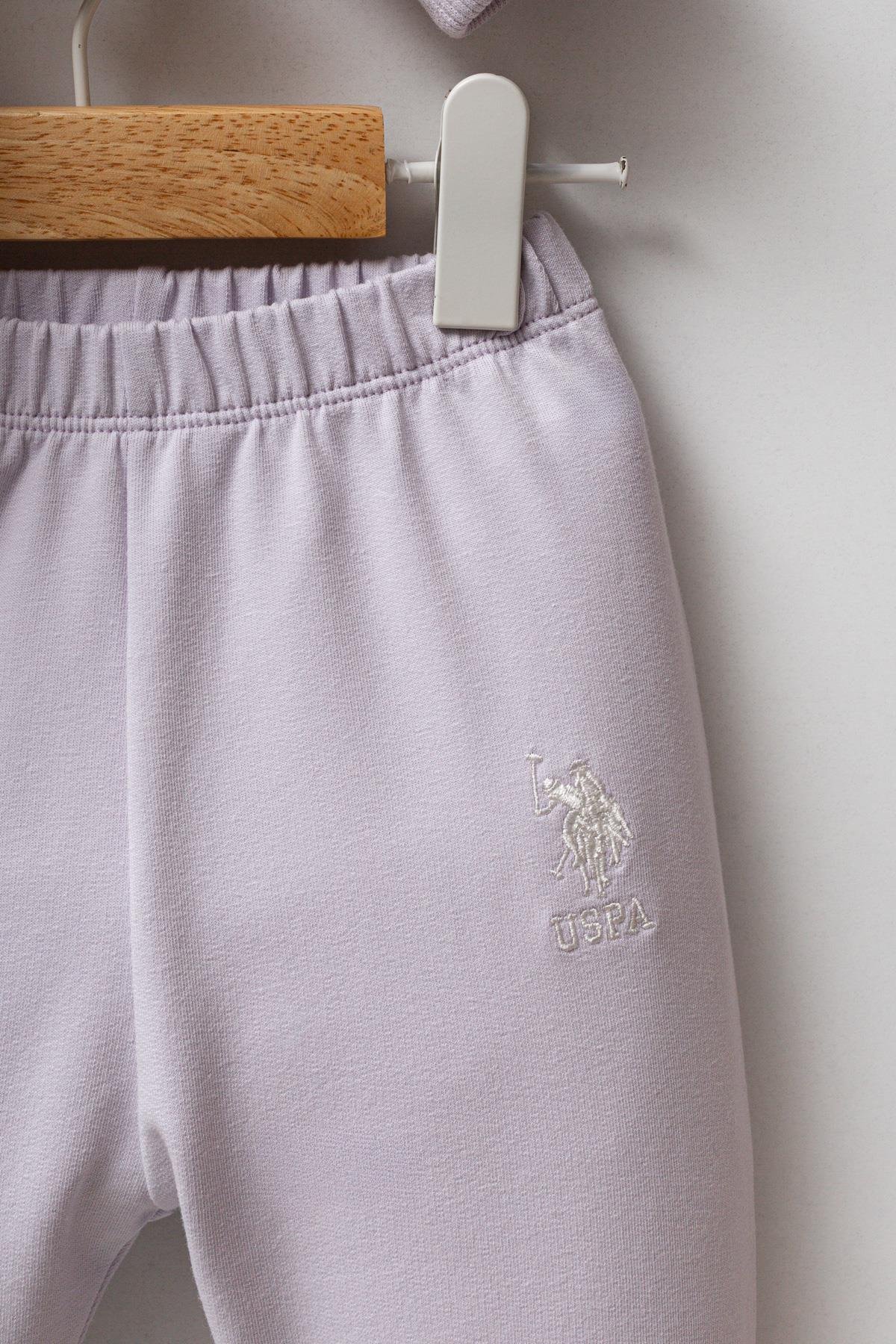 U.S. Polo Assn Kız Bebek 3'lü Takım Lila