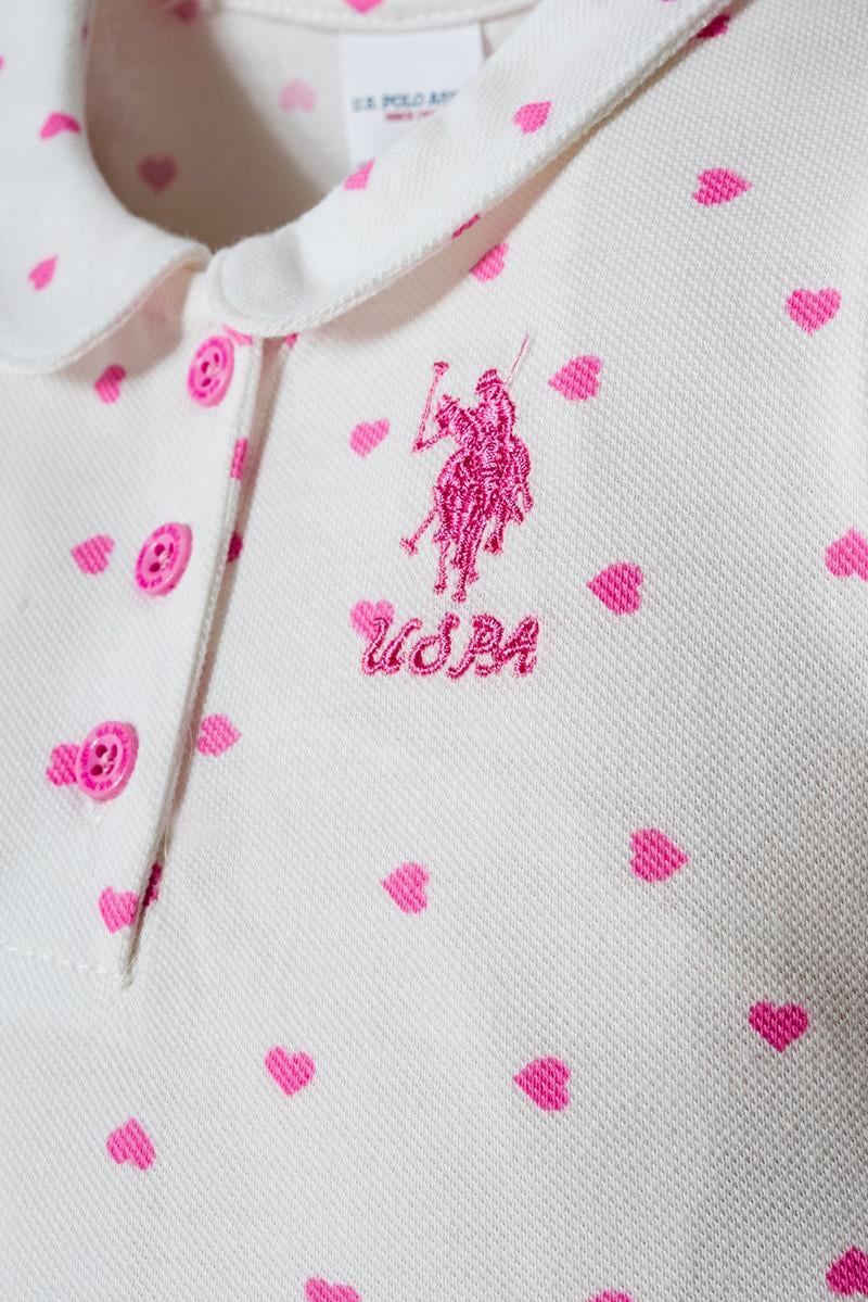 U.S. Polo Assn Kız Bebek  2 li Şort T-şhirt Takım Beyaz