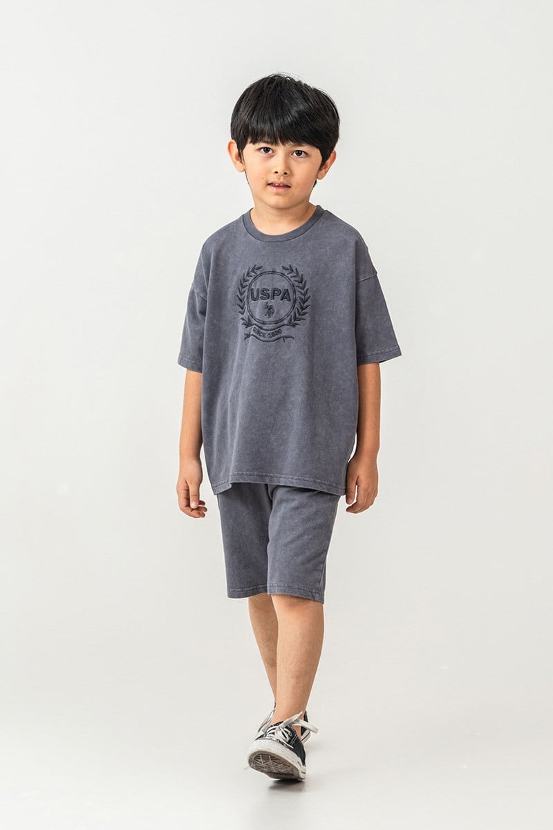 U.S. Polo Assn Erkek Çocuk Bermuda  2'li Takım Füme