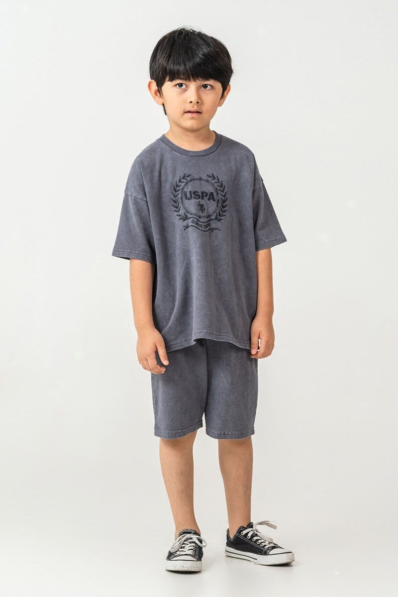 U.S. Polo Assn Erkek Çocuk Bermuda  2'li Takım Füme