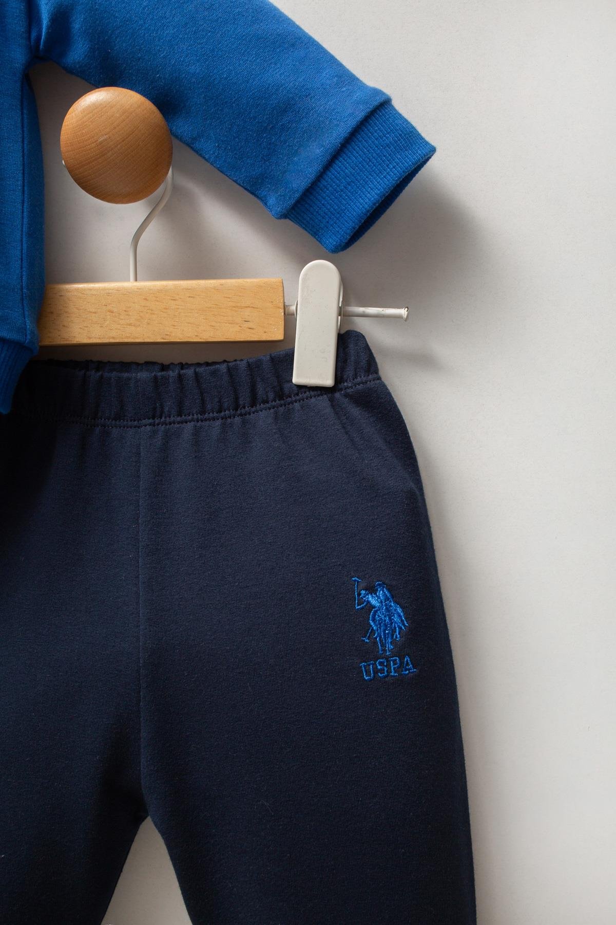 U.S. Polo Assn Erkek Bebek 2 li Takım Cobalt Mavi
