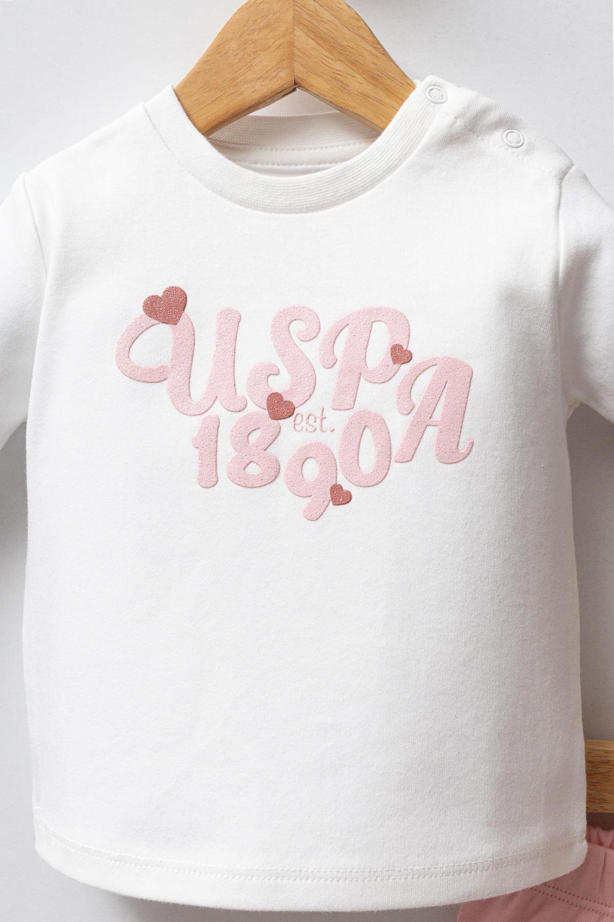 U.S. Polo Assn Kız Bebek 3'lü Takım Açık Pembe