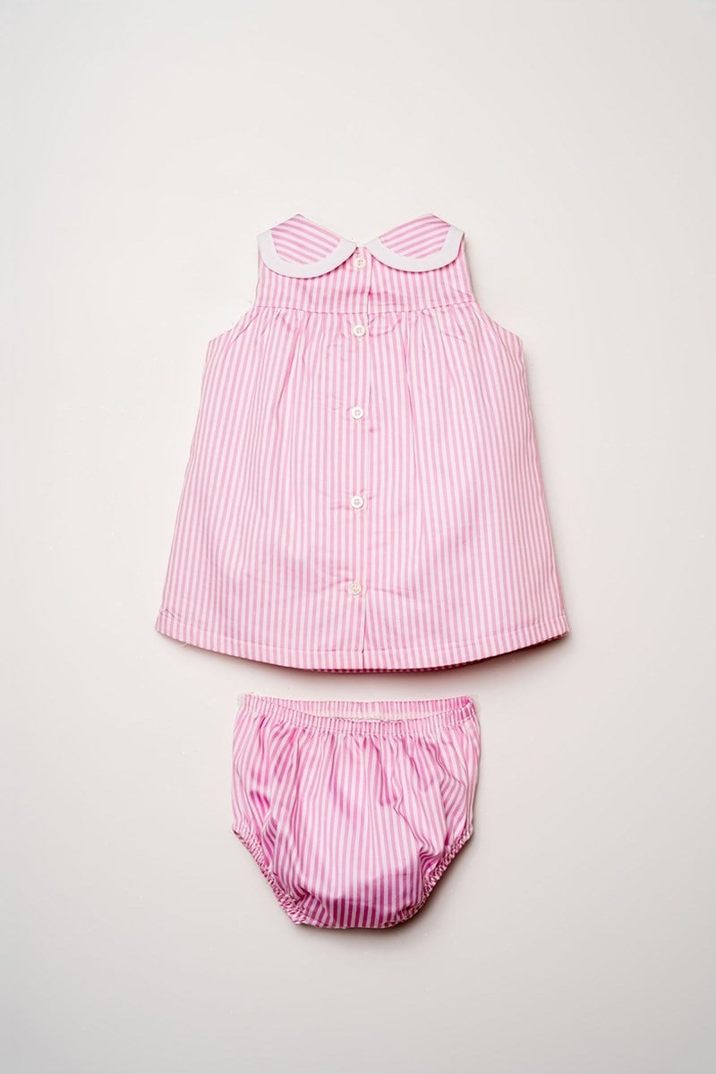 U.S. Polo Assn Kız Bebek Külotlu Dokuma Elbise Pembe