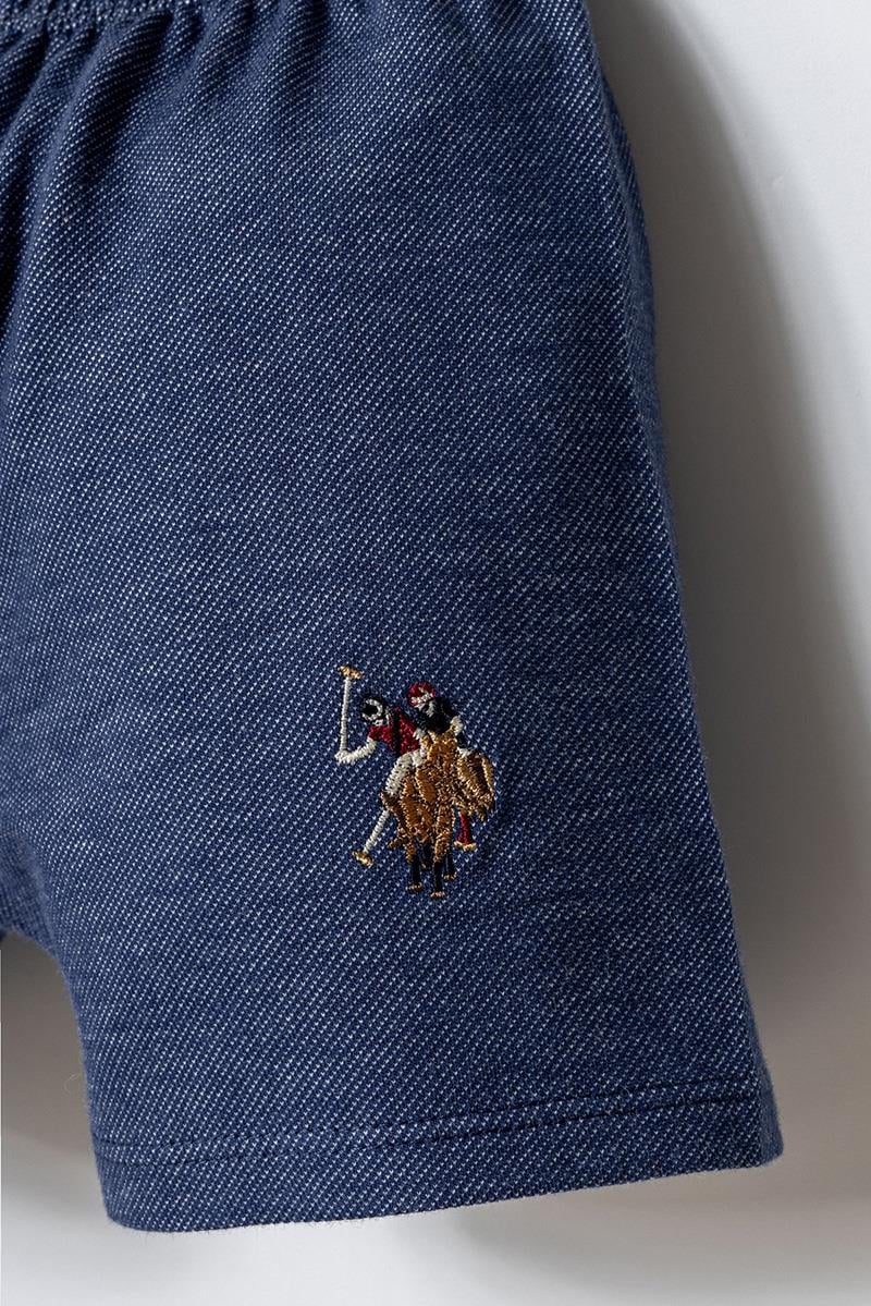 U.S. Polo Assn Erkek Bebek  2 li Şort T-şhirt Takım Beyaz