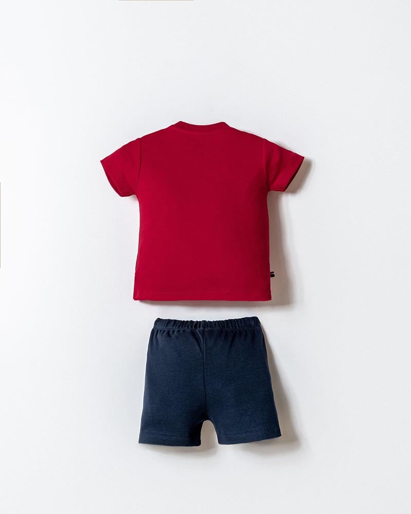 U.S. Polo Assn Erkek Bebek  2 li Şort T-şhirt Takım Kırmızı
