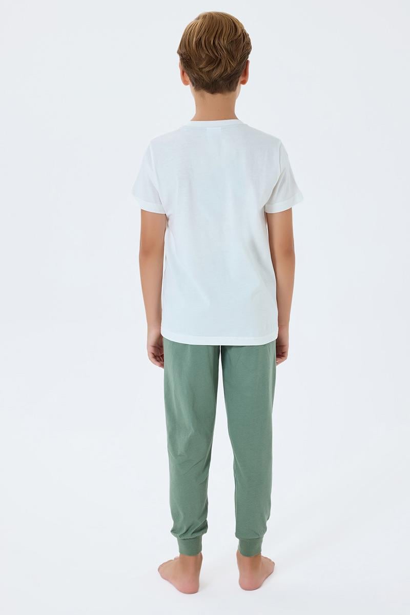 U.S. Polo Assn Erkek Çocuk  Kısa Kollu Pijama Takım Bej