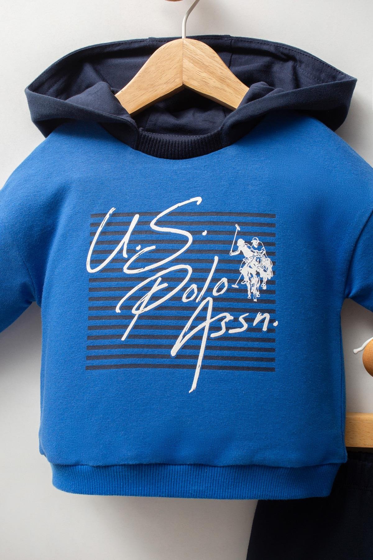 U.S. Polo Assn Erkek Bebek 2 li Takım Cobalt Mavi