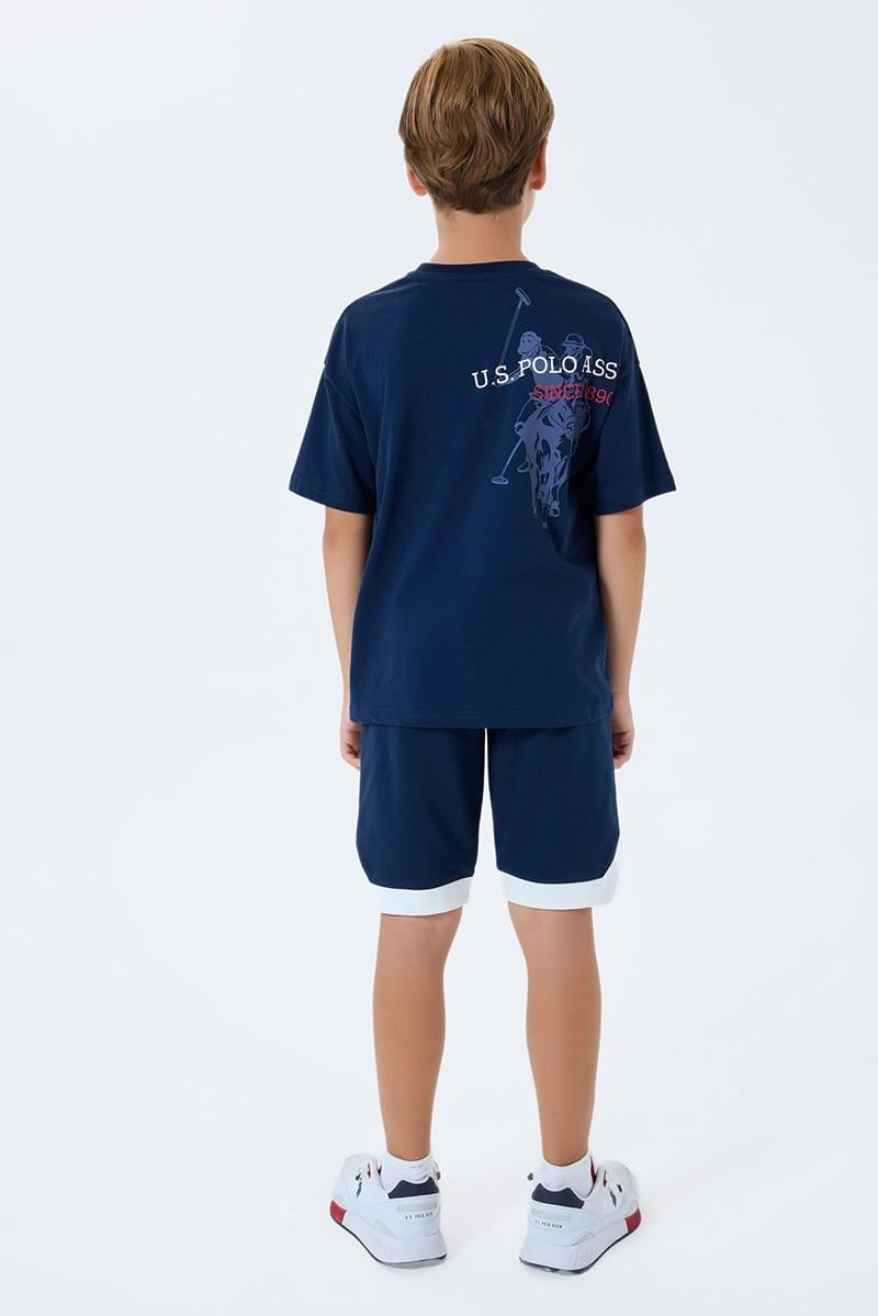 U.S. Polo Assn Erkek Çocuk  2 li Bermuda T-şhirt Takım Lacivert